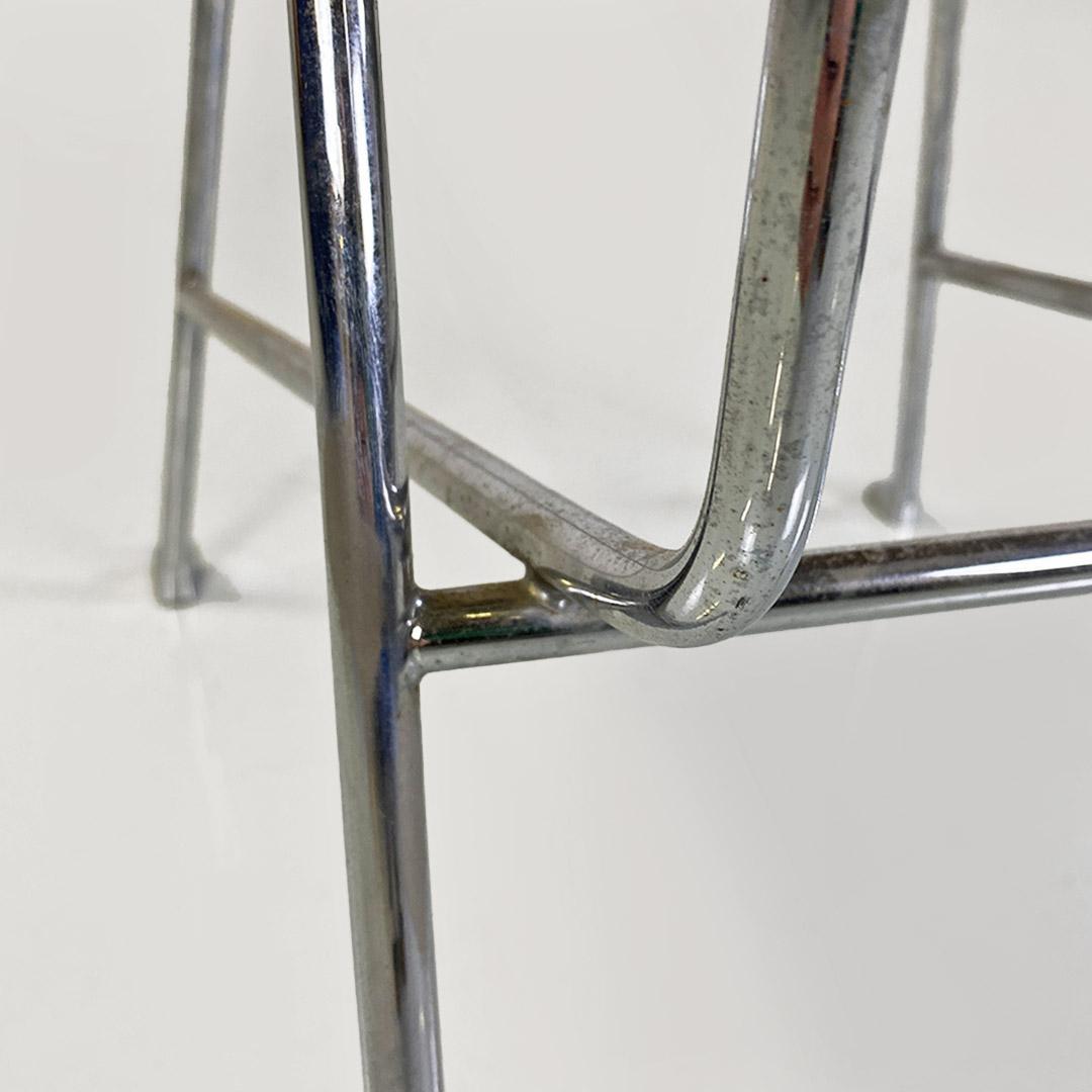 Moderner italienischer Stuhl, Stahl und schwarzes Leder, Alessandro Mendini für Zabro 1980er im Angebot 7