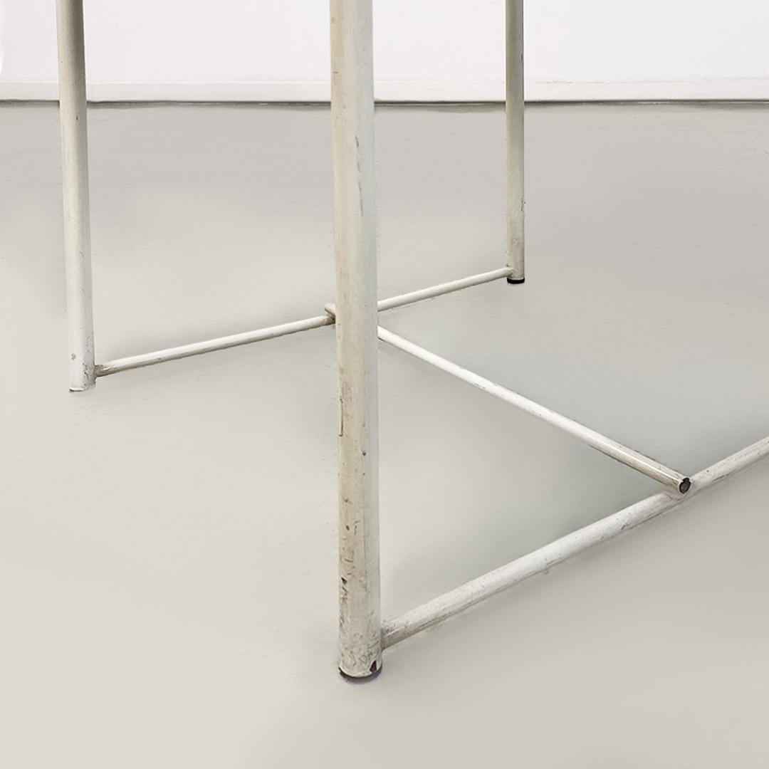Italian white metal and grey leather Spaghetti chair G. Belotti for Alias 1979 For Sale 1
