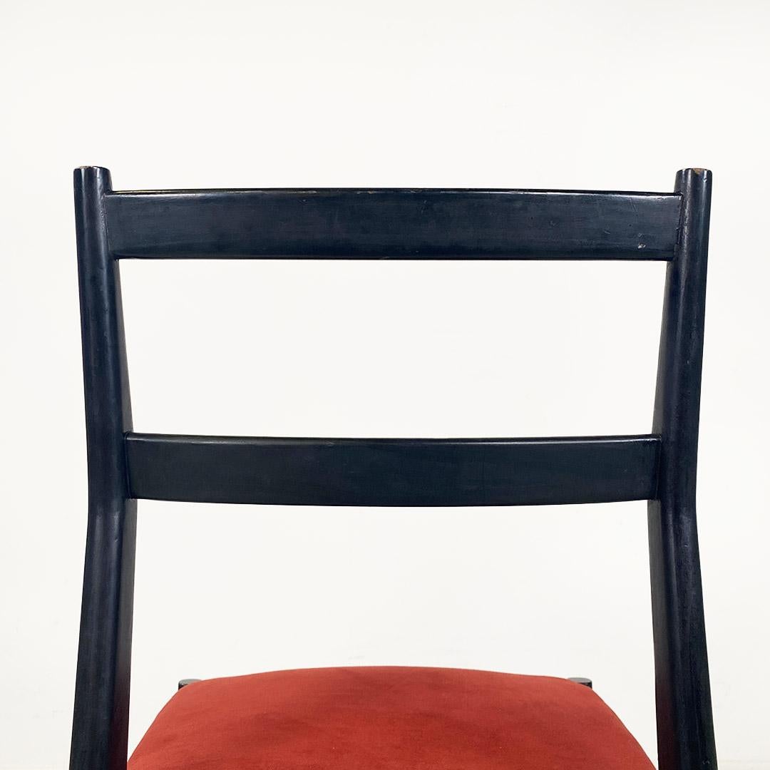 Italian Leggera chair in wood and red fabric by Gio Ponti for Cassina, 1951 For Sale 10