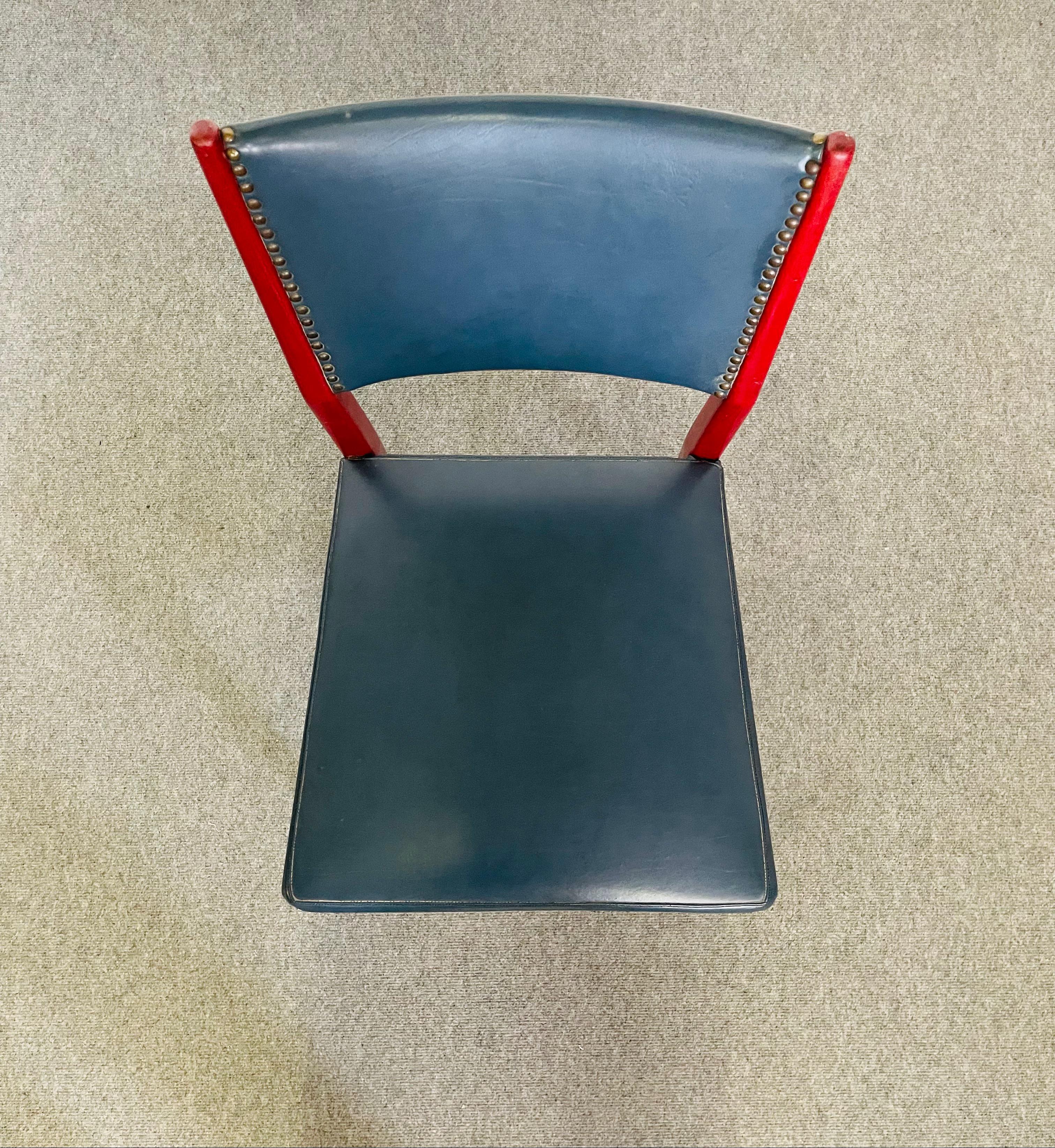 Cuir Sedia modello CA 601, designer Gio Ponti, produzione Cassina, anni '50 en vente