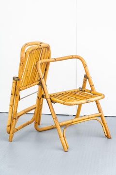 Bamboo folding chair attributed to Dal Vera, 1950s