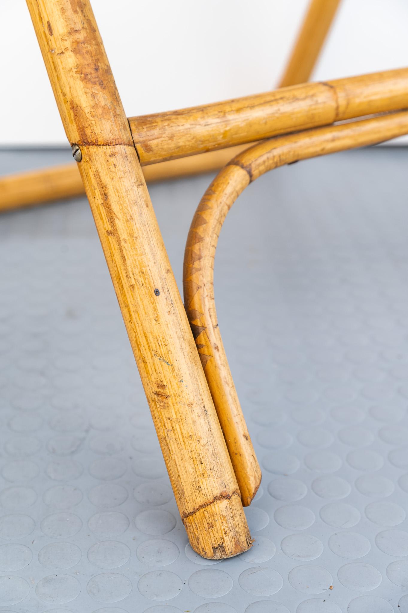 Bamboo folding chair attributed to Dal Vera, 1950s For Sale 2