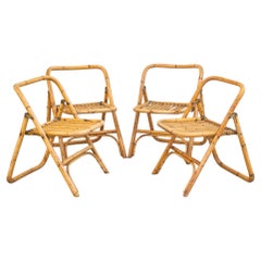 Bamboo folding chair attributed to Dal Vera, 1950s