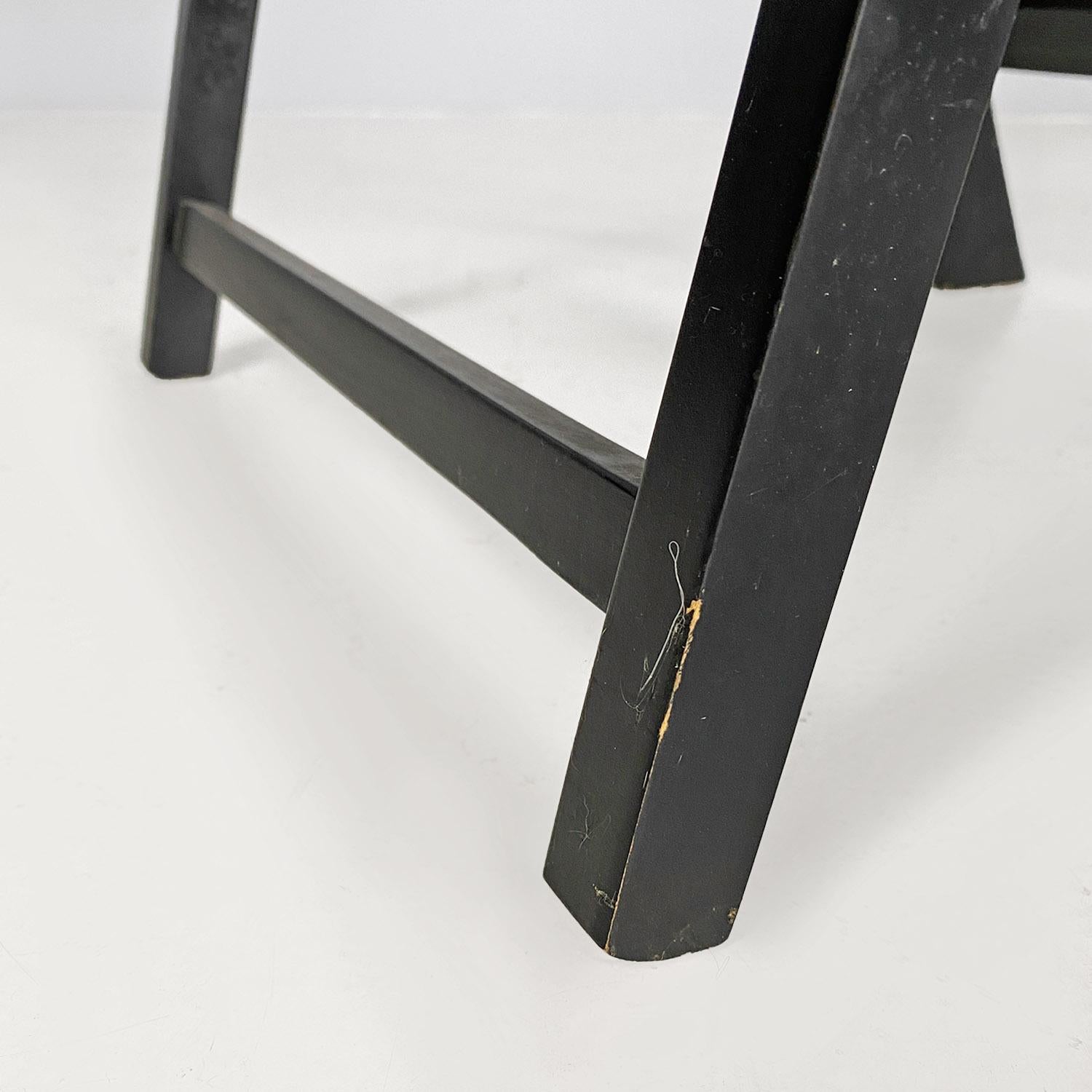 Italian folding chair, black wood, Achille and Pier Giacomo Castiglioni 1960s For Sale 7