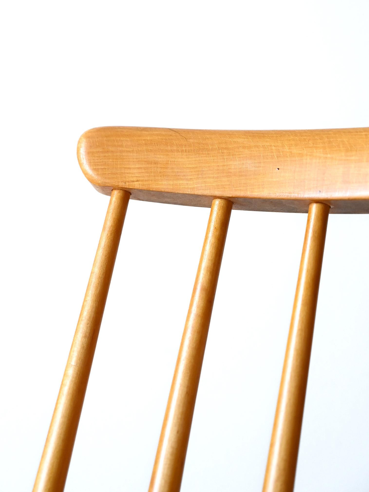 Swedish Chaise suédoise 'Pinnstol' des années 1960 - Assise en teck et structure en hêtre en vente