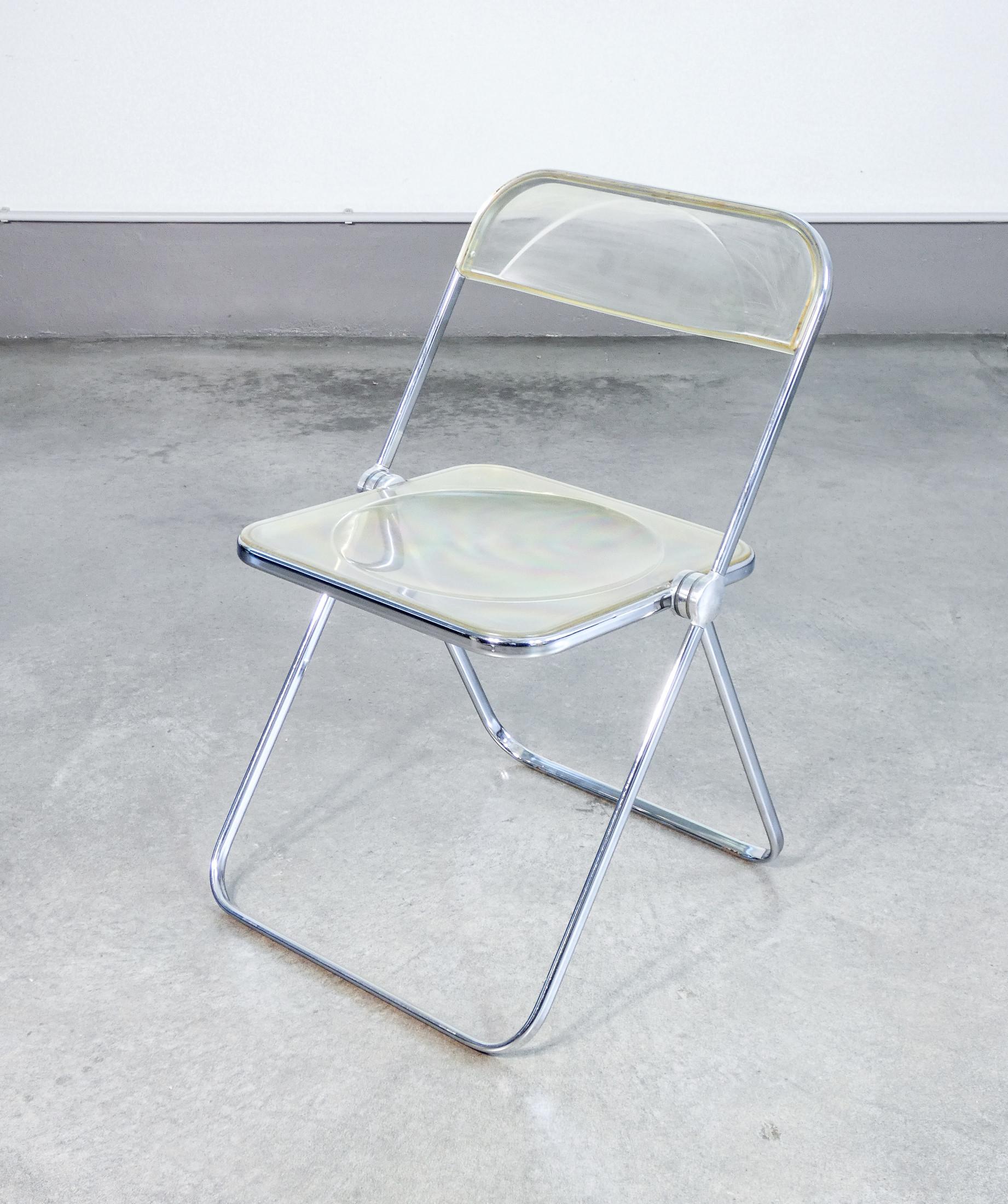 Plia chair and Plato desk, design G. PIRETTI for Anonima CASTELLI. 1980s For Sale 6