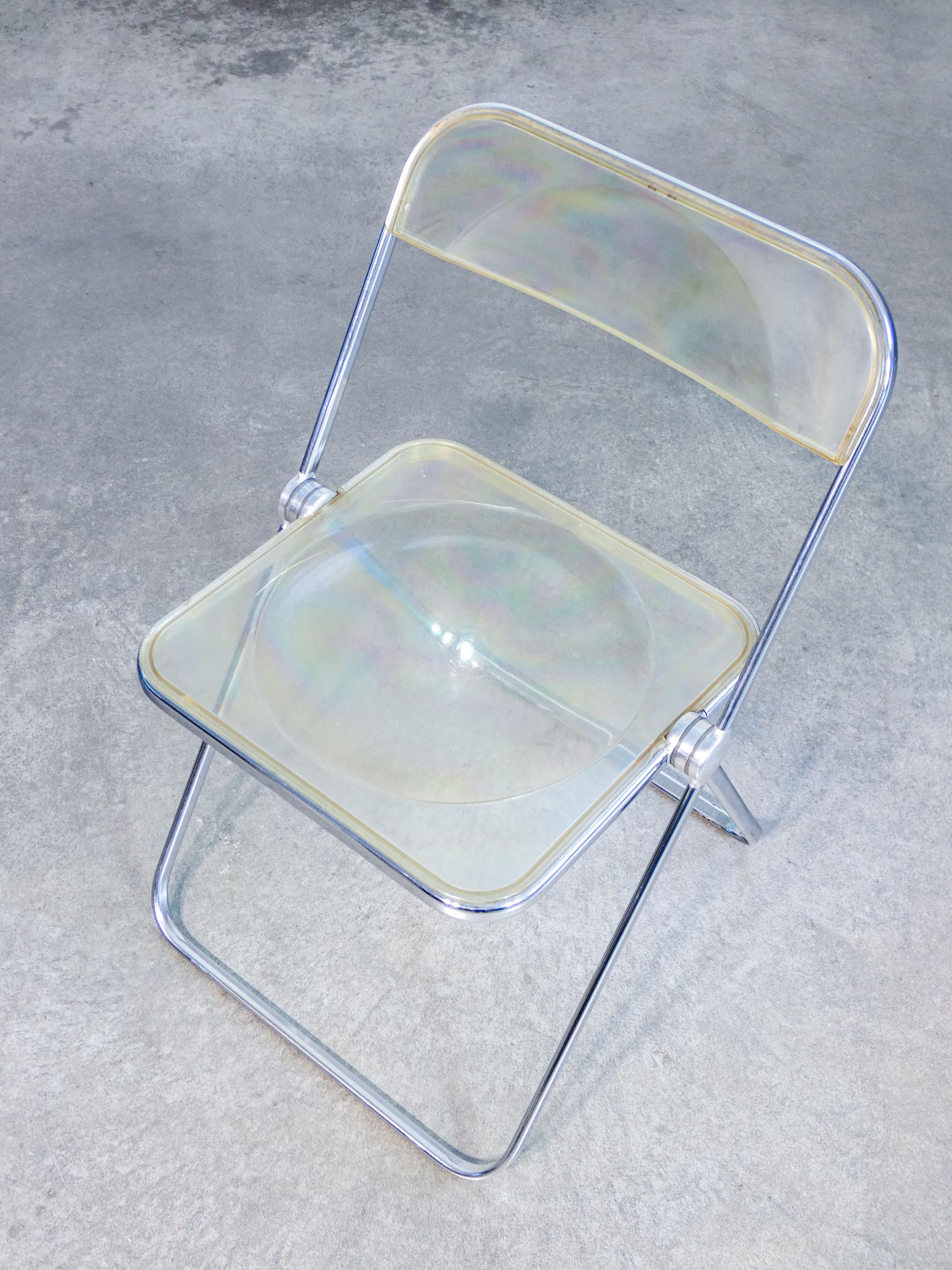 Plia chair and Plato desk, design G. PIRETTI for Anonima CASTELLI. 1980s For Sale 7