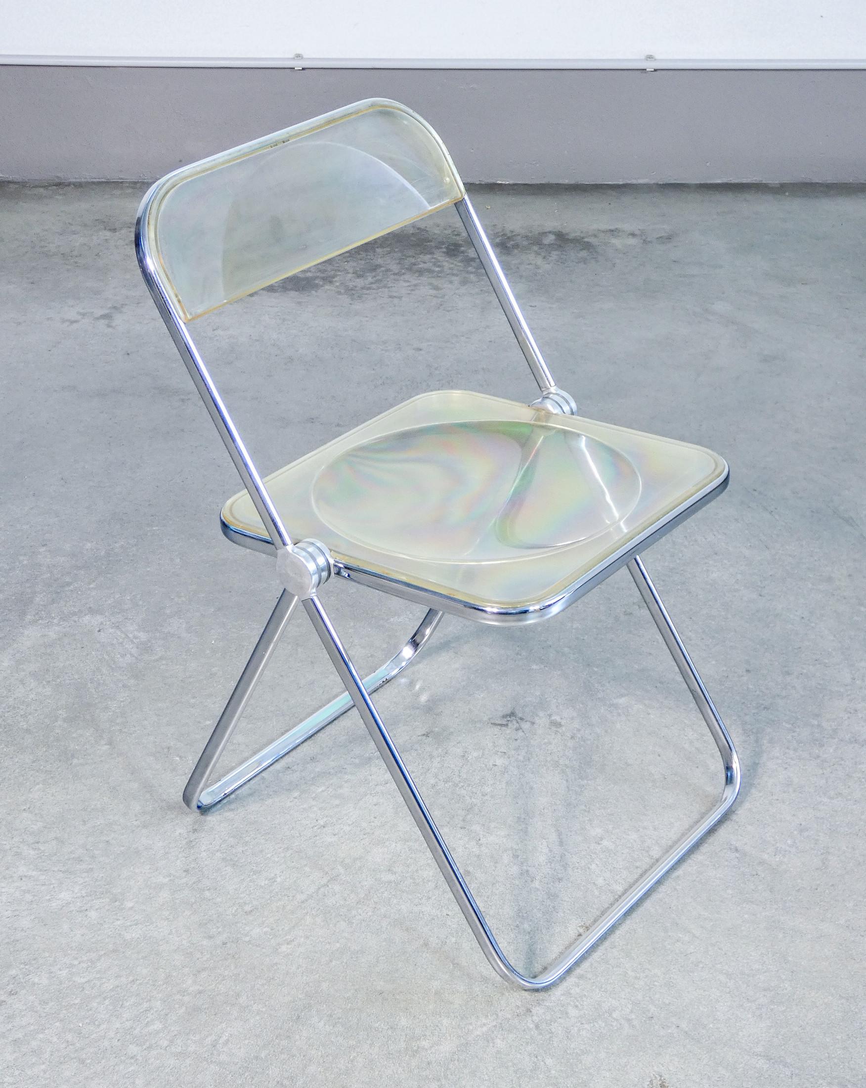 Plia chair and Plato desk, design G. PIRETTI for Anonima CASTELLI. 1980s For Sale 8