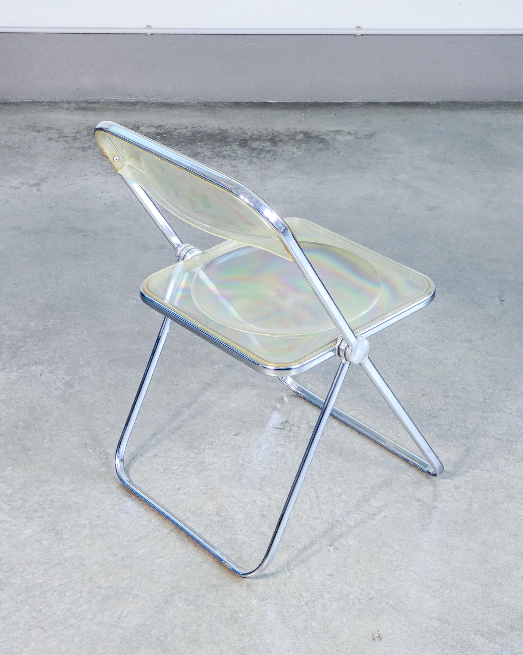 Plia chair and Plato desk, design G. PIRETTI for Anonima CASTELLI. 1980s For Sale 9