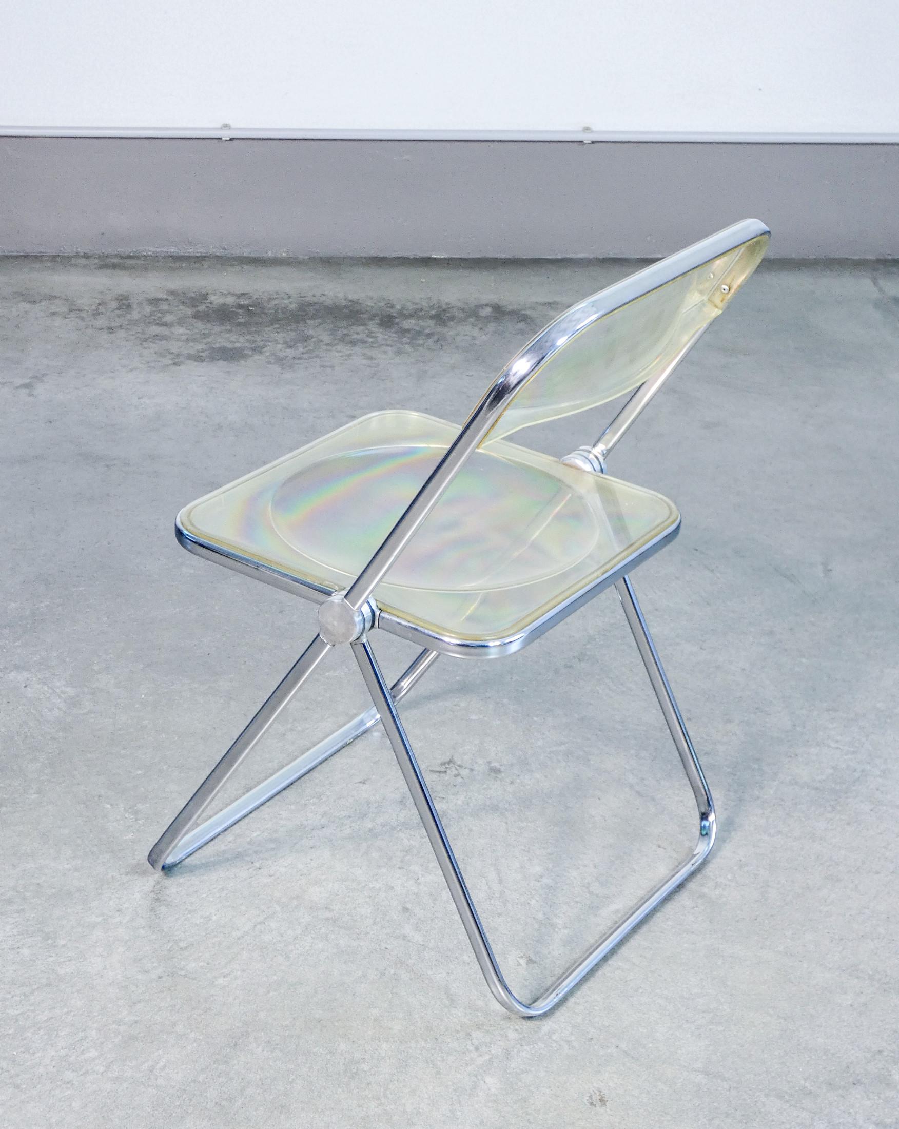Plia chair and Plato desk, design G. PIRETTI for Anonima CASTELLI. 1980s For Sale 10