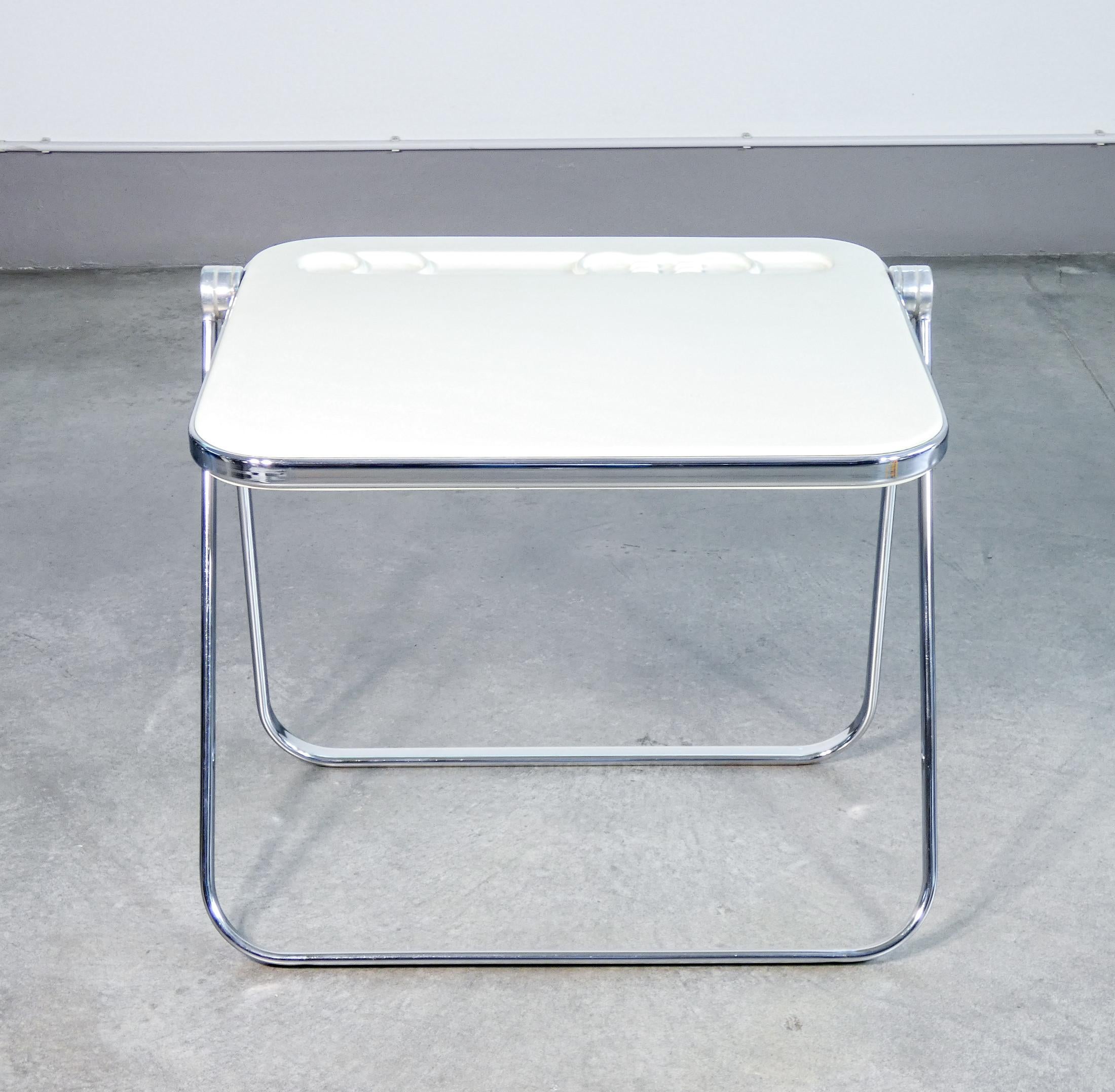 Plia chair and Plato desk, design G. PIRETTI for Anonima CASTELLI. 1980s In Good Condition For Sale In Torino, IT