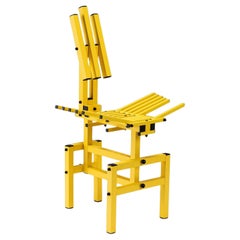 Silla Post Moderna de Anacleto Spazzapan Metal esmaltado amarillo