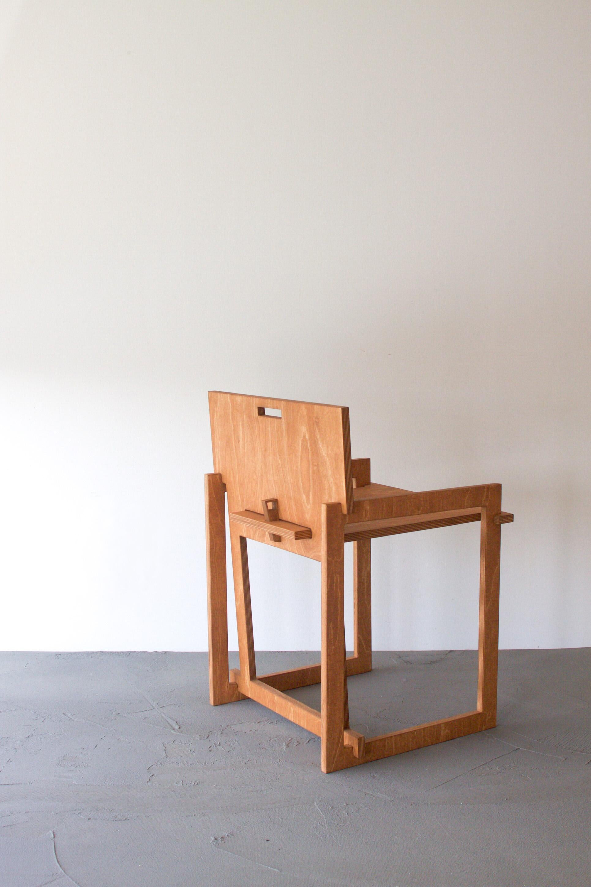 Sedia Quadra Esszimmerstuhl von Edoardo Lietti Studio (Birke) im Angebot