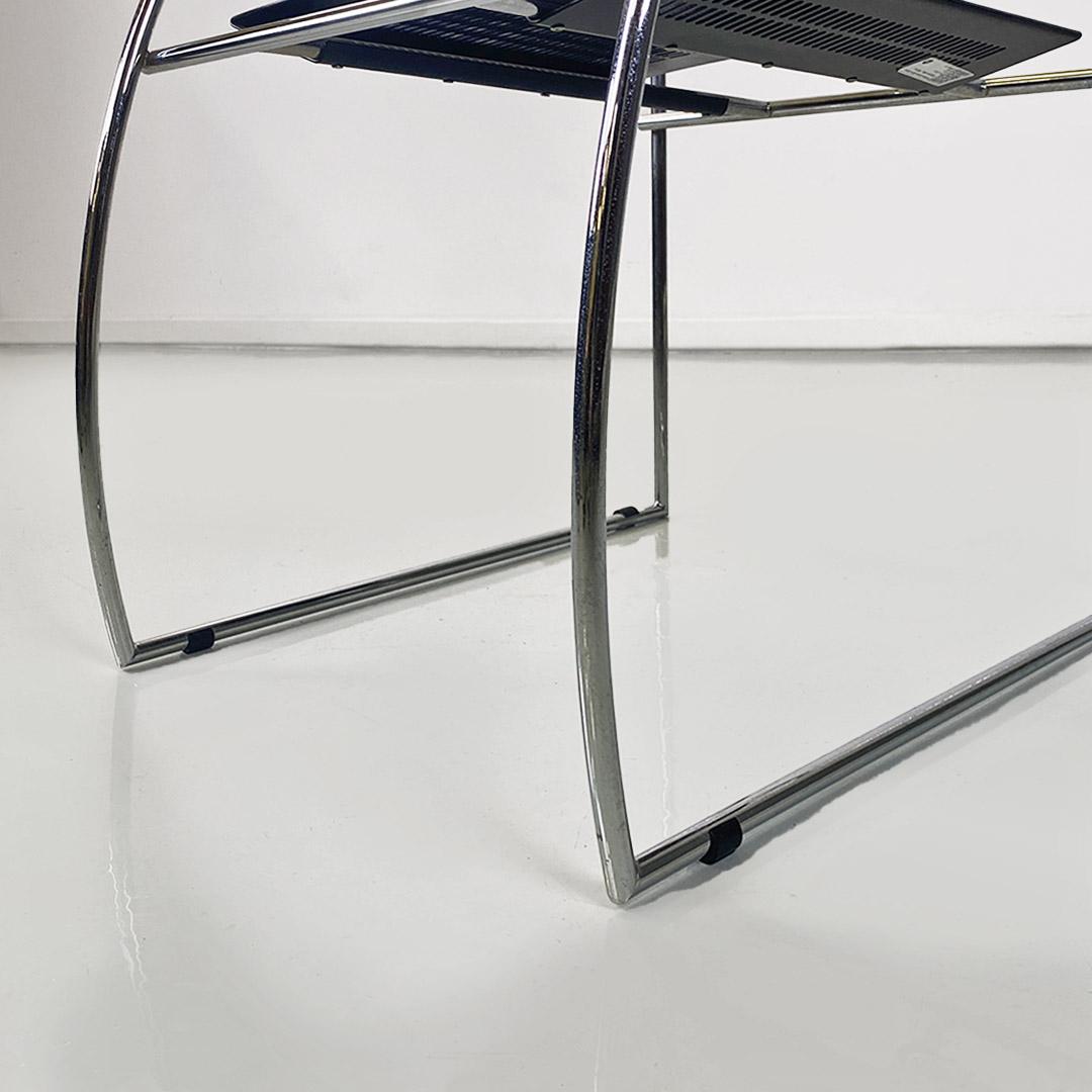 Quinta 605 chair, Italian postmodern, in metal by Mario Botta for Alias 1980 For Sale 6