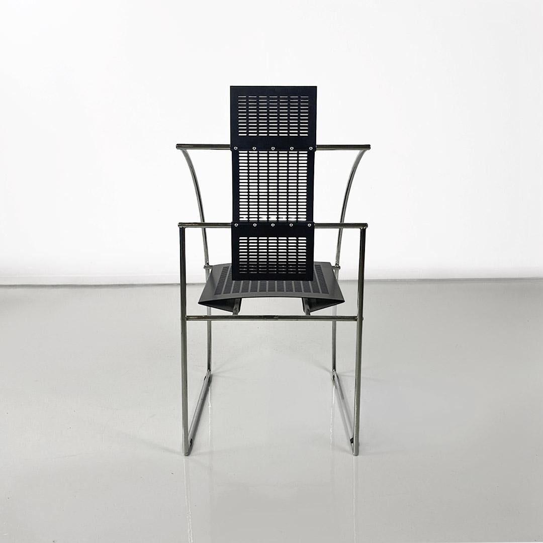 Post-Modern Quinta 605 chair, Italian postmodern, in metal by Mario Botta for Alias 1980 For Sale