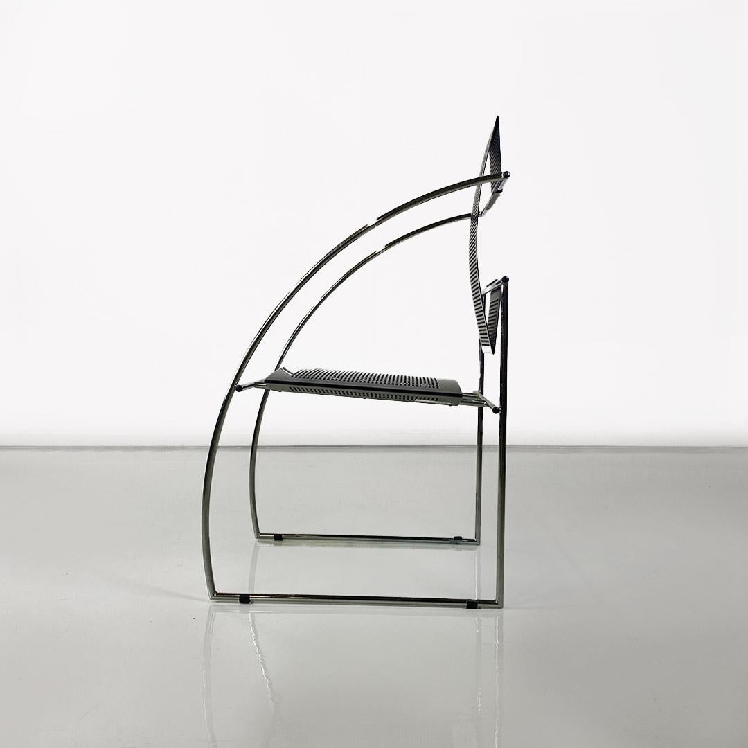 Late 20th Century Quinta 605 chair, Italian postmodern, in metal by Mario Botta for Alias 1980 For Sale