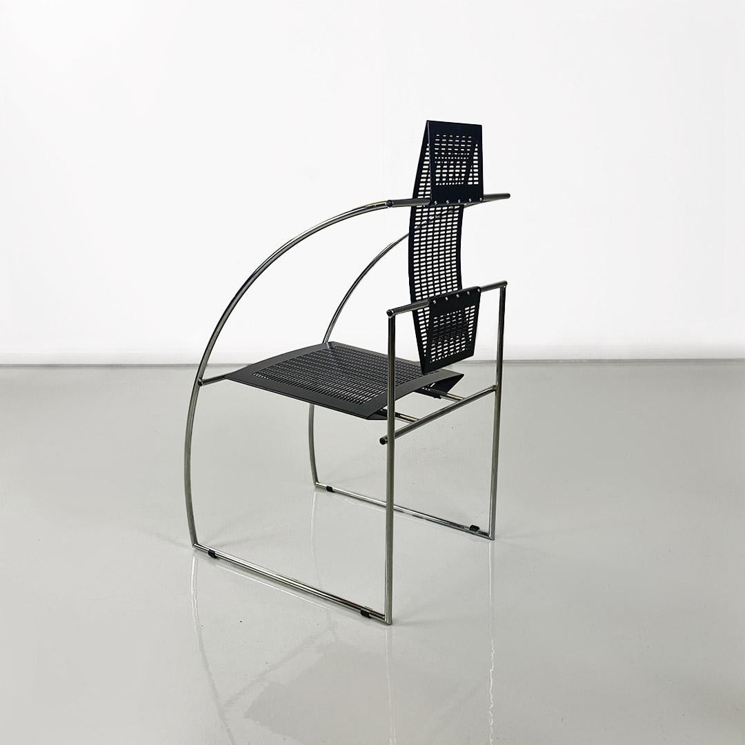 Quinta 605 chair, Italian postmodern, in metal by Mario Botta for Alias 1980 For Sale 1