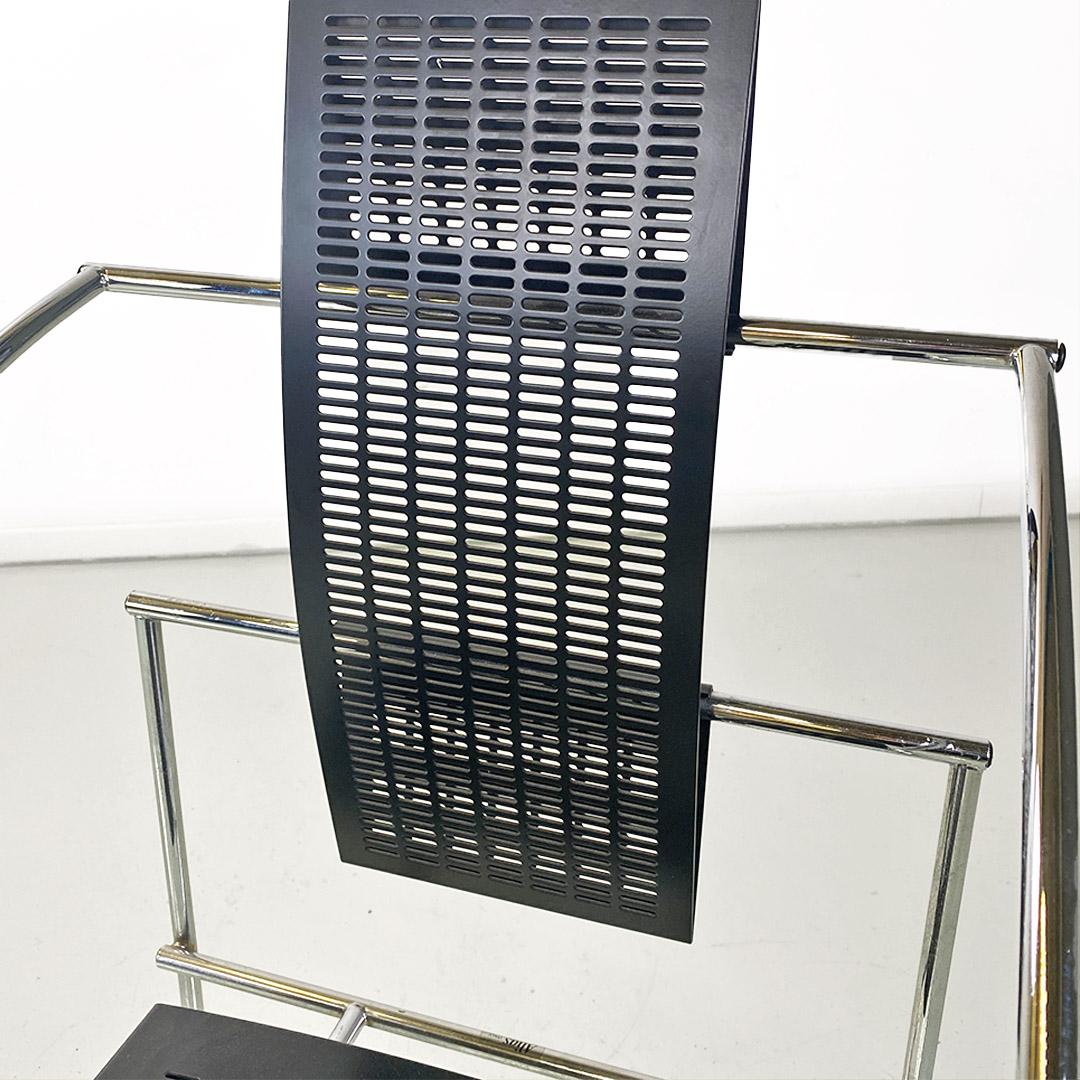 Quinta 605 chair, Italian postmodern, in metal by Mario Botta for Alias 1980 For Sale 2