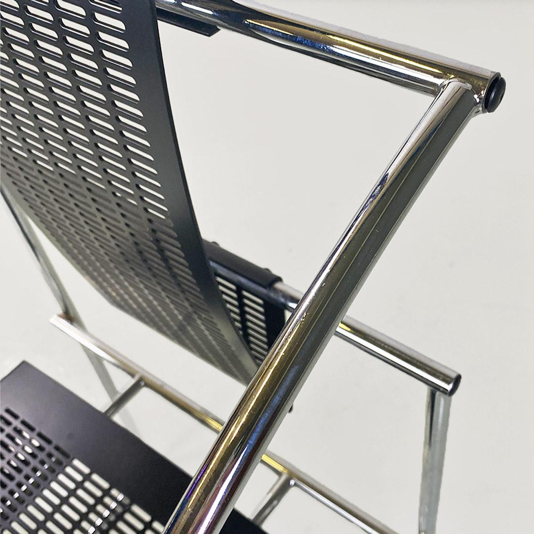 Quinta 605 chair, Italian postmodern, in metal by Mario Botta for Alias 1980 For Sale 3