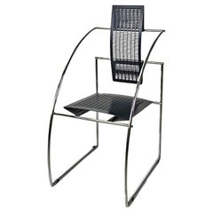 Vintage Quinta 605 chair, Italian postmodern, in metal by Mario Botta for Alias 1980
