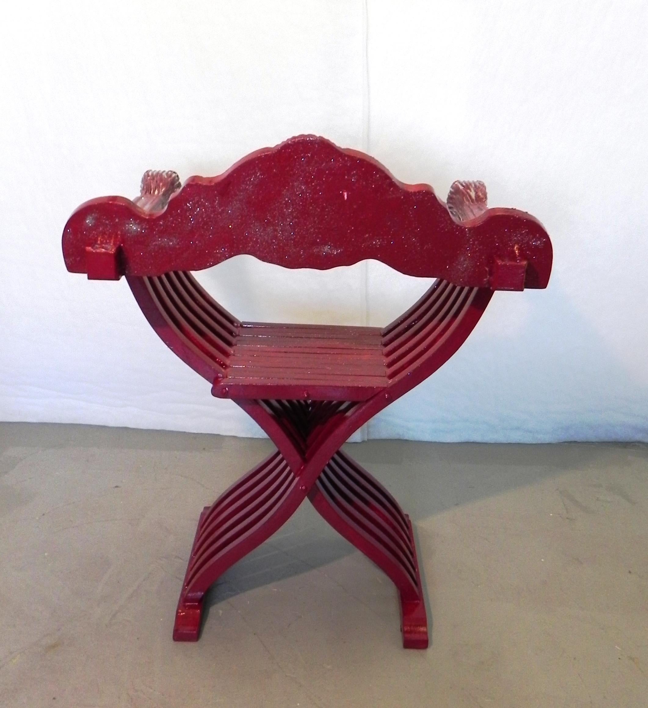 chaise Savonarola, Trône rouge en vente 2