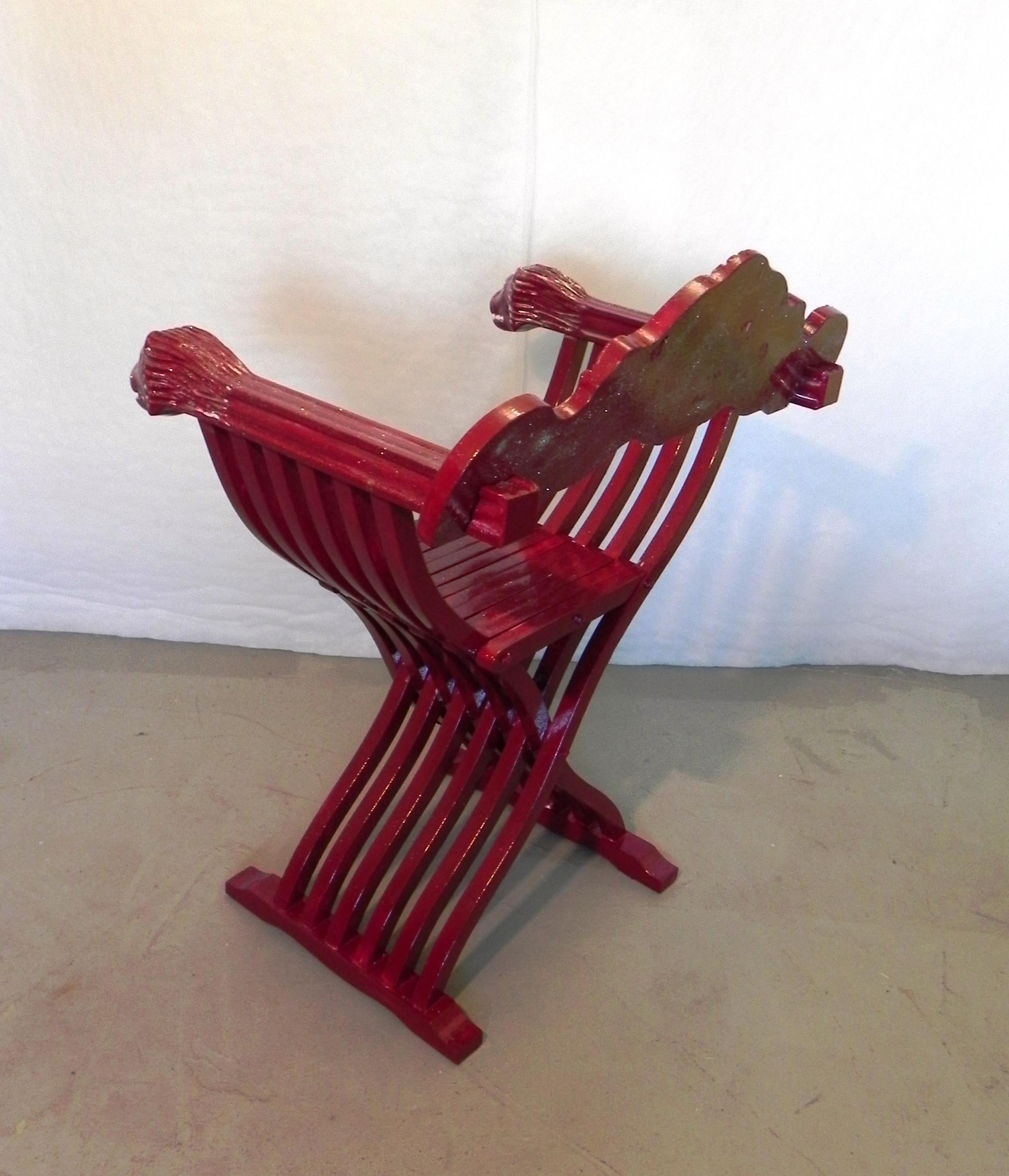 chaise Savonarola, Trône rouge en vente 3