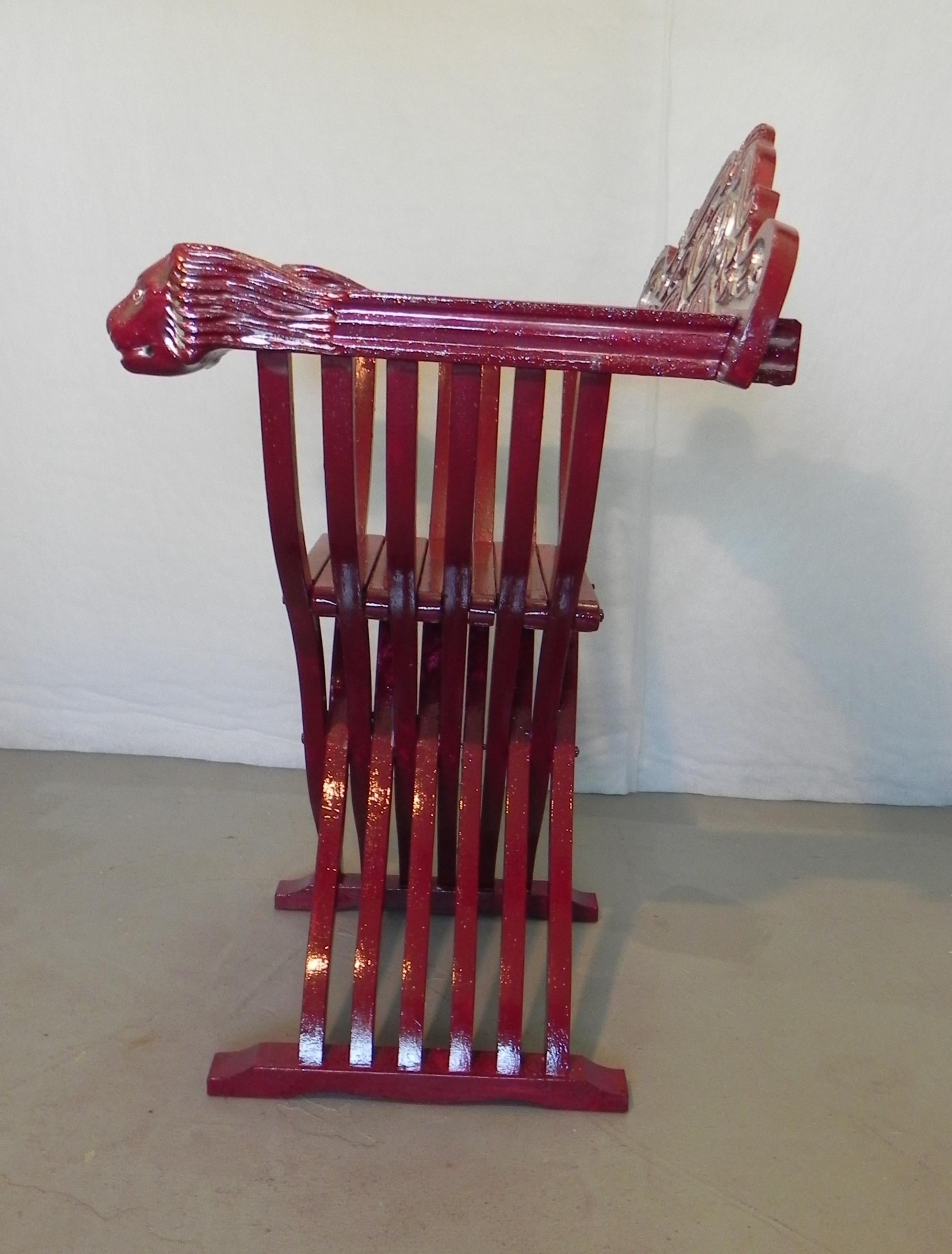chaise Savonarola, Trône rouge en vente 4