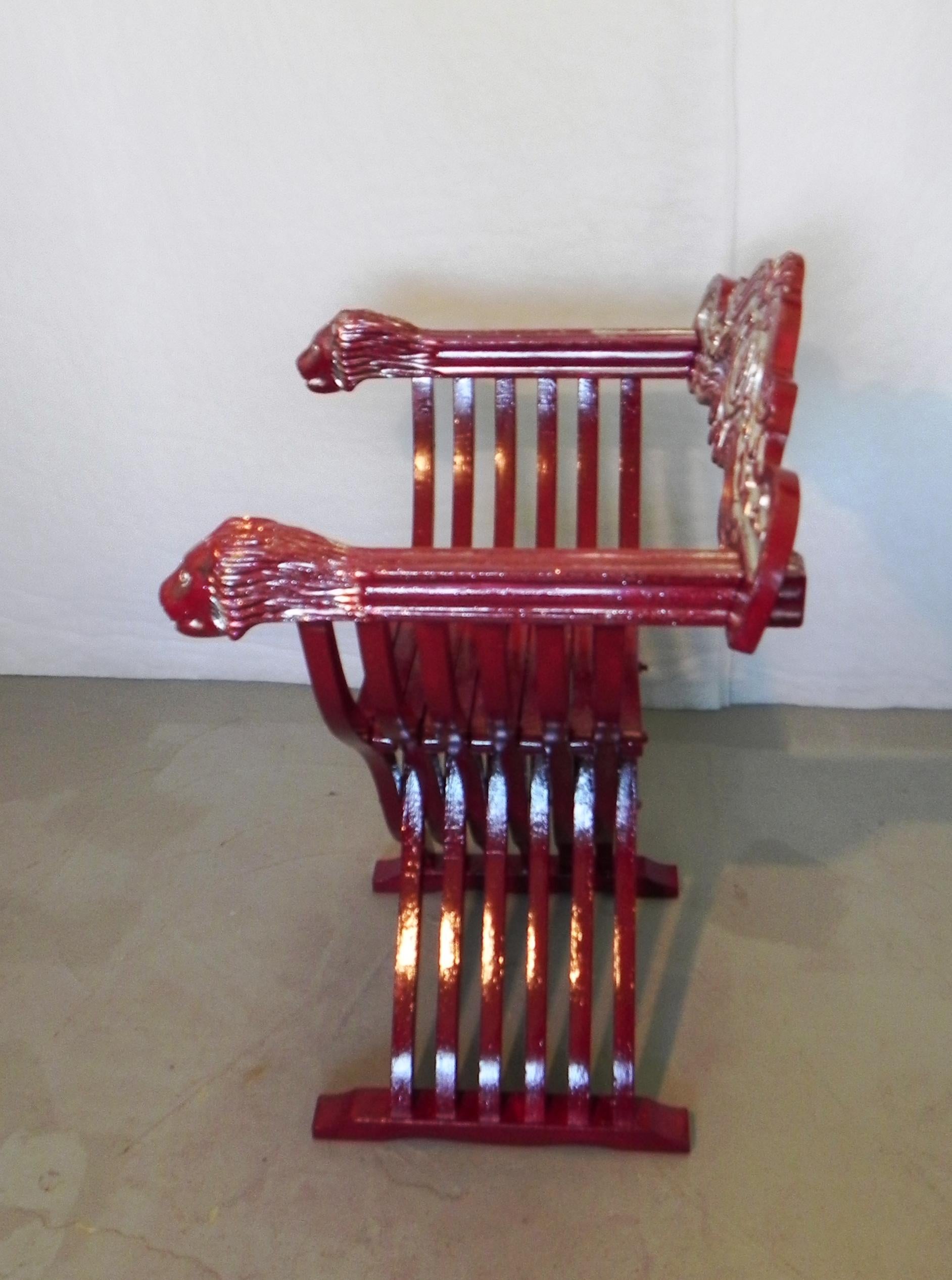 chaise Savonarola, Trône rouge en vente 5