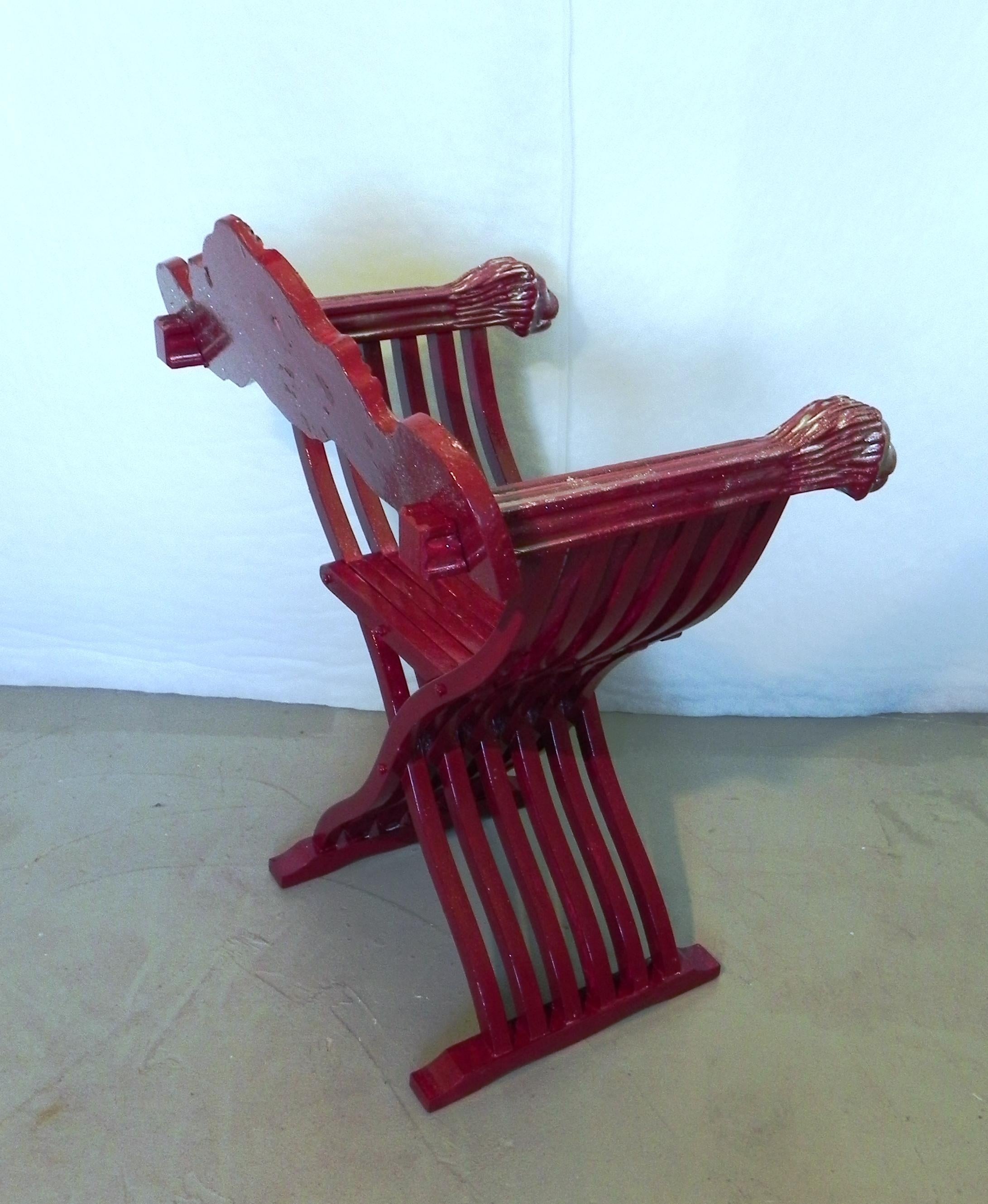 chaise Savonarola, Trône rouge en vente 1
