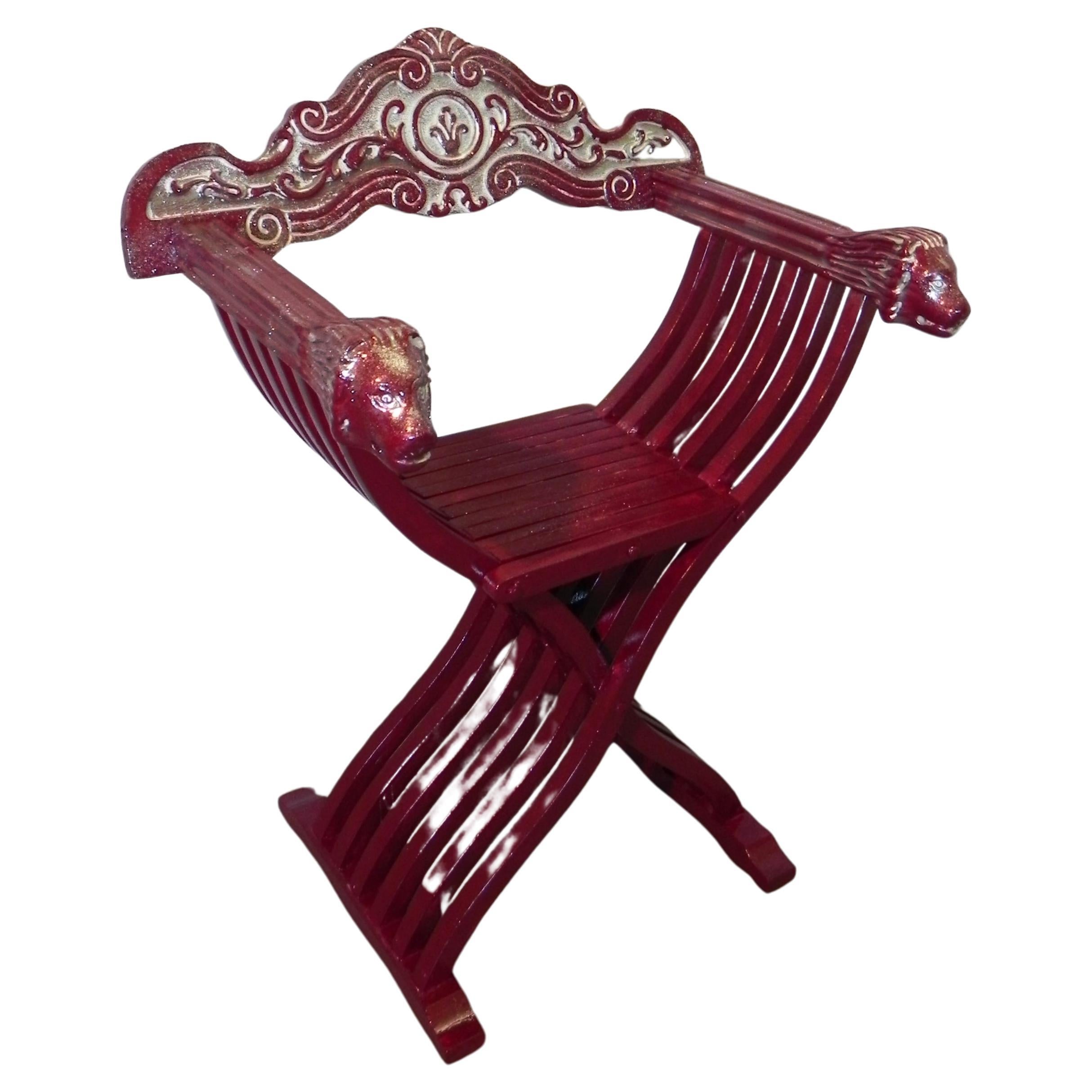 savonarola Chair, Red Throne For Sale