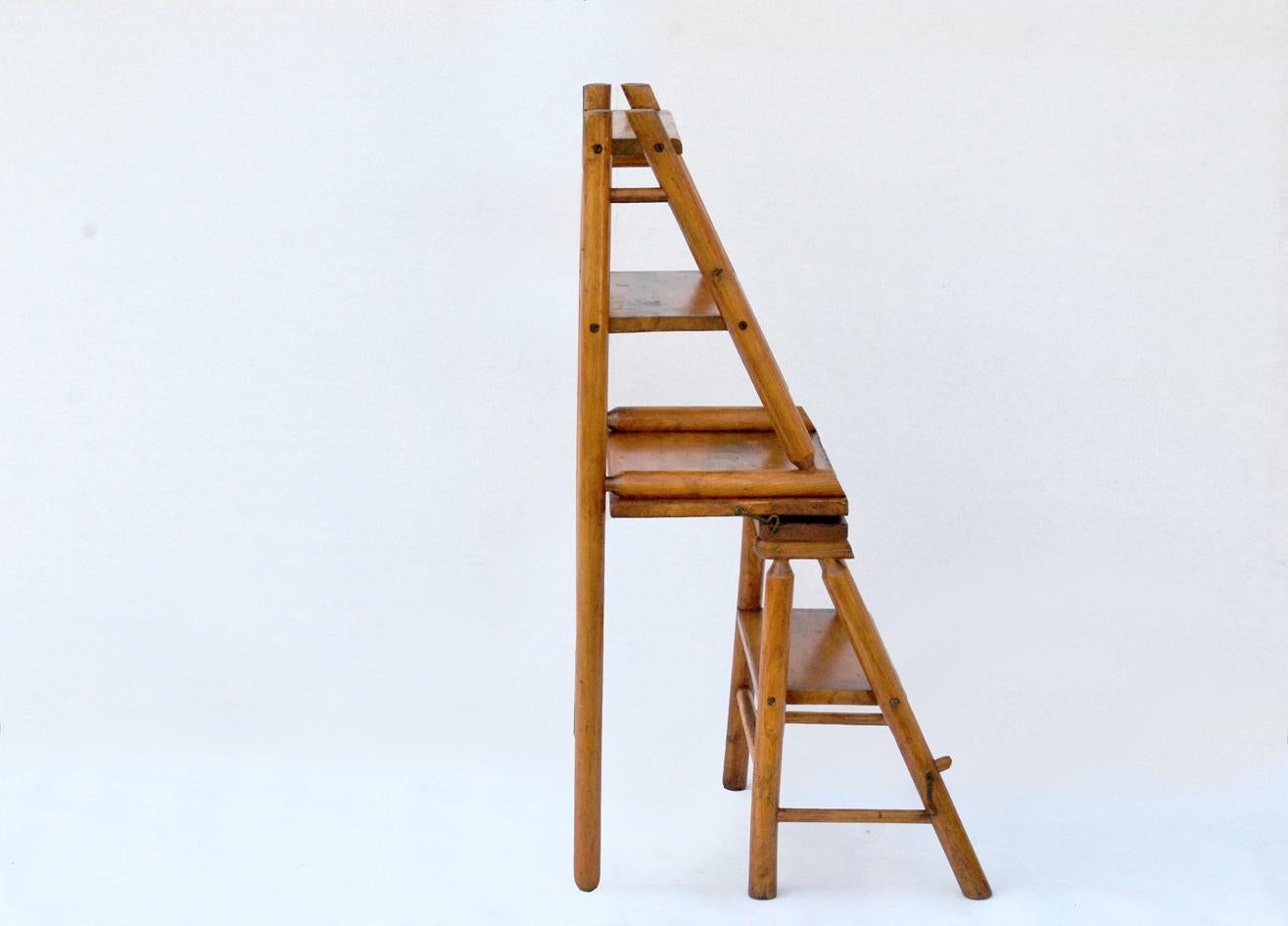 Italian Vintage library ladder-chair 