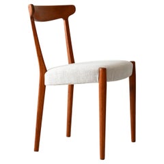 Sedia scandinava vintage anni 60 in teak curvato