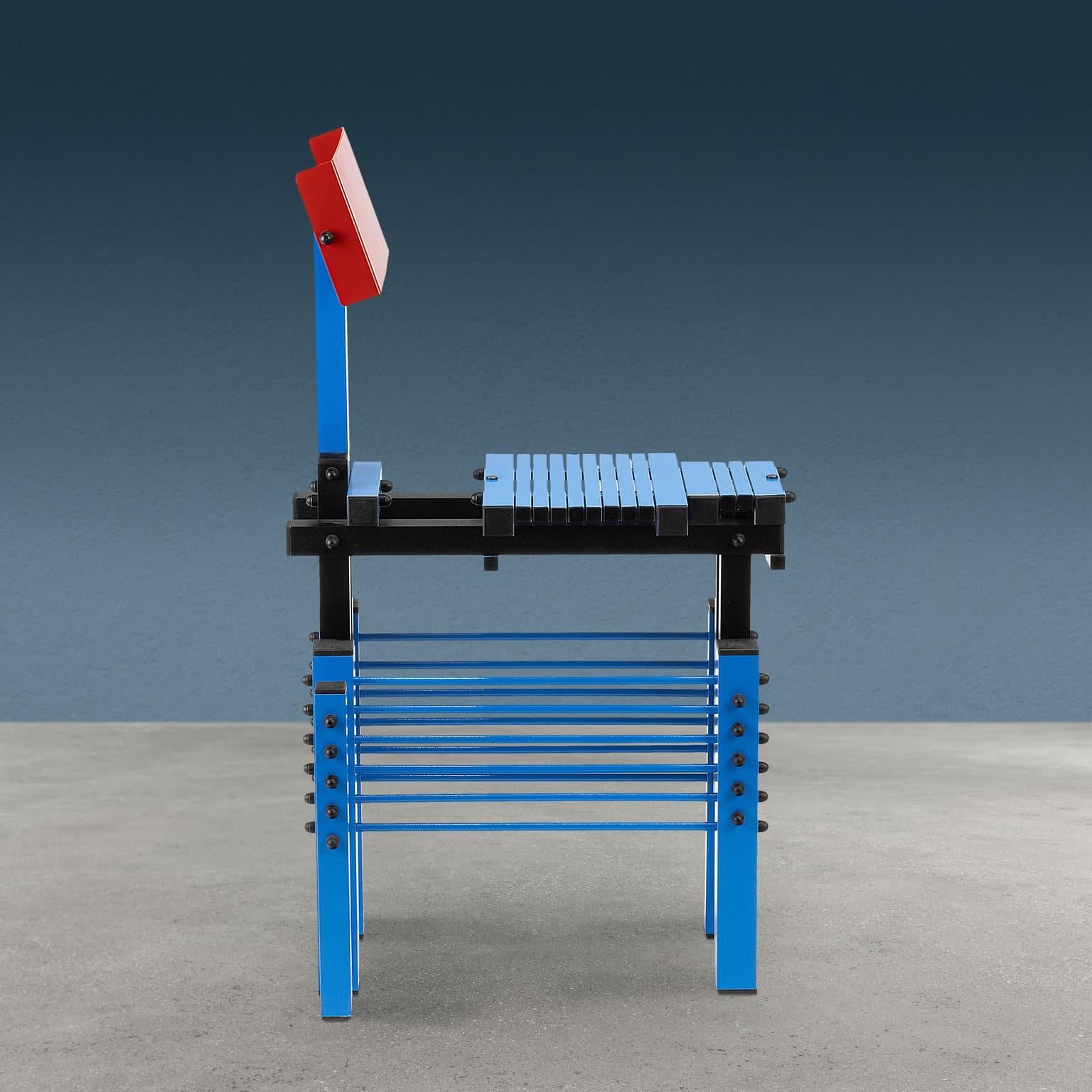 Italian Sculptural Chair by Anacleto Spazzapan In multicolor metal 2000s For Sale