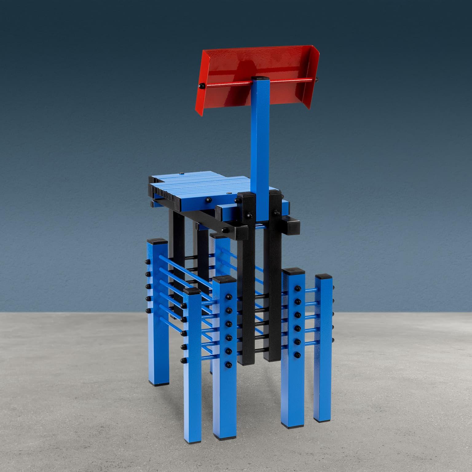 Sculptural Chair by Anacleto Spazzapan In multicolor metal 2000s In Excellent Condition For Sale In Milano, IT