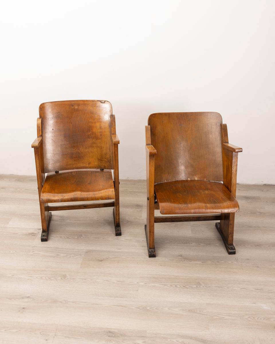 Sedia singola da cinema vintage anni 60 in legno design Italiano In condizioni buone a None, IT