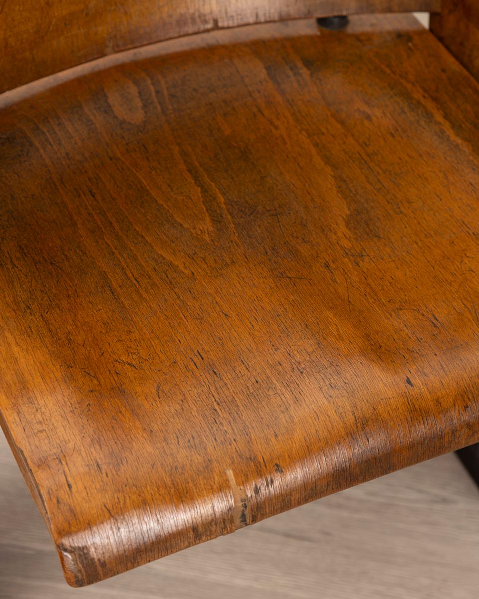 Ferro Sedia singola da cinema vintage anni 60 in legno design Italiano