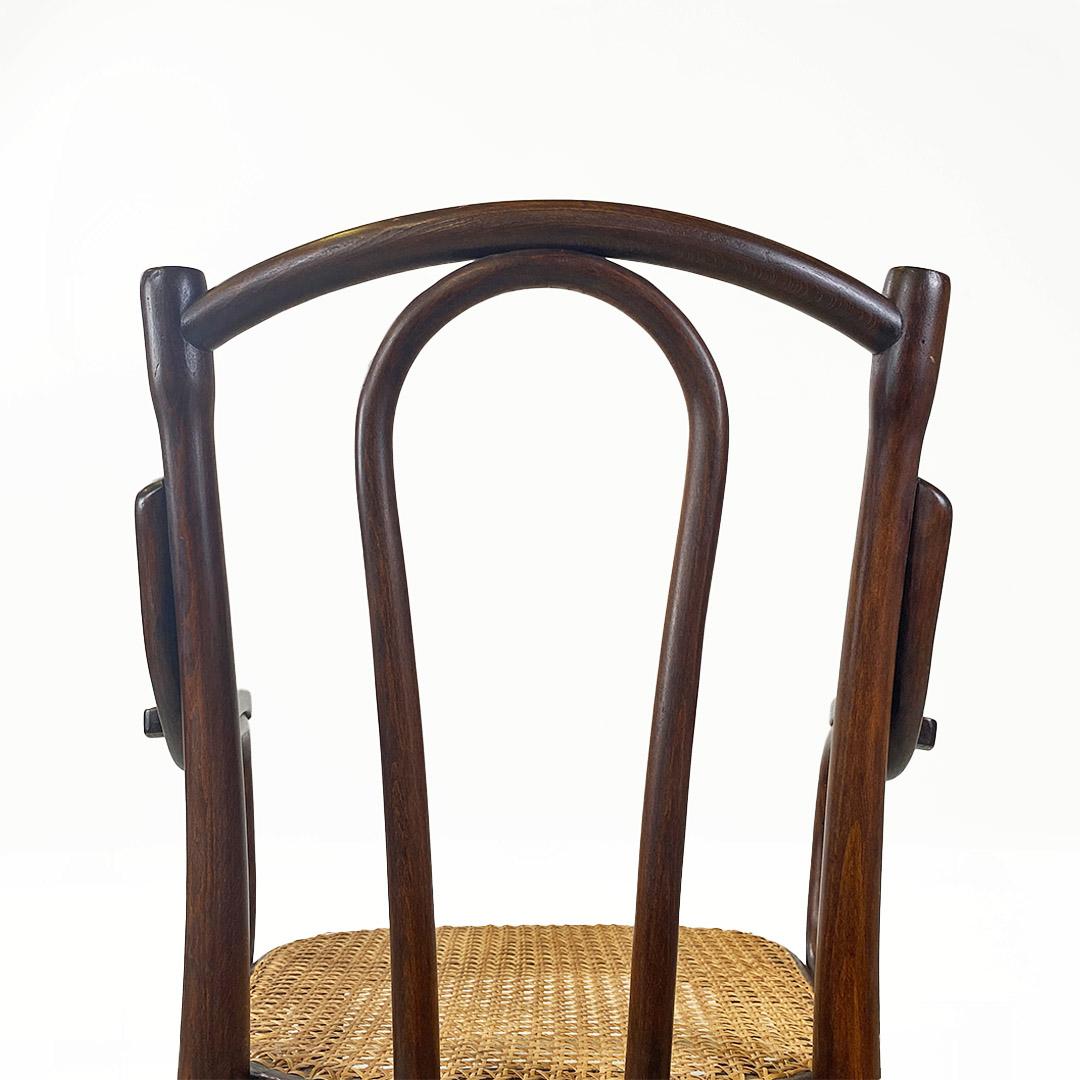 Thonet chair with arms made of wood and Vienna straw, Austria, early 1900s For Sale 3