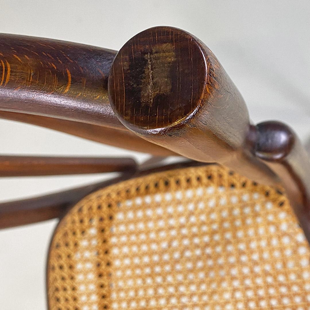 Thonet chair with arms made of wood and Vienna straw, Austria, early 1900s For Sale 6