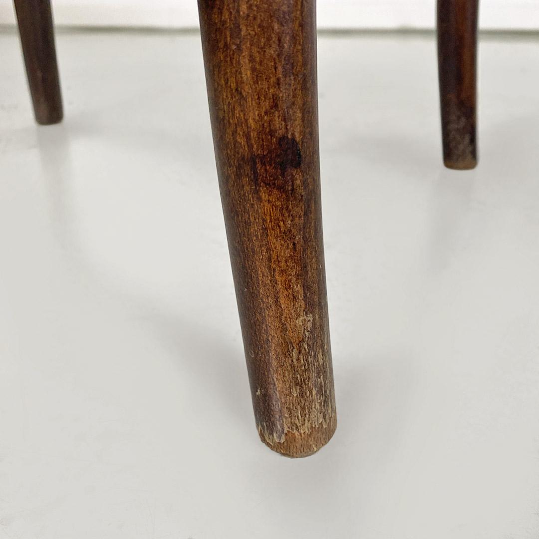 Sedia Thonet in legno e paglia di Vienna, italiana di metà secolo, 1960s 3