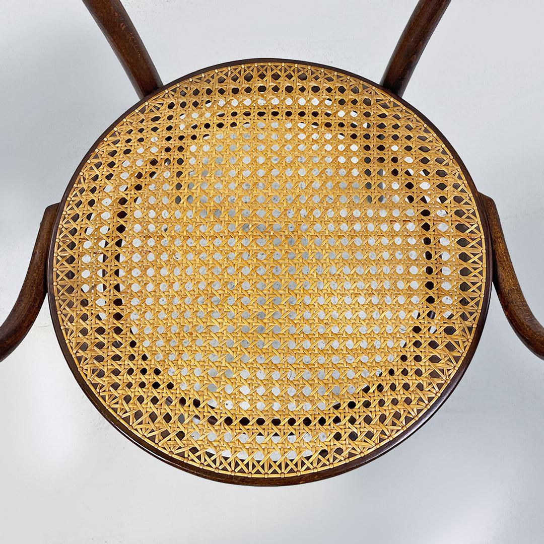 Sedia Thonet in legno e paglia di Vienna, italiana di metà secolo, 1960s 6