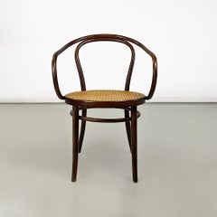 Sedia Thonet in legno e paglia di Vienna, italiana di metà secolo, 1960s