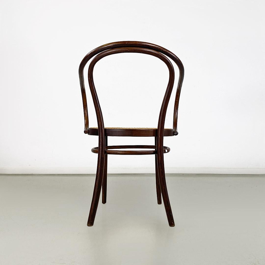 Thonet-Stuhl aus Holz und Wiener Stroh, Italien Mitte des Jahrhunderts, 1960er Jahre (Moderne der Mitte des Jahrhunderts)