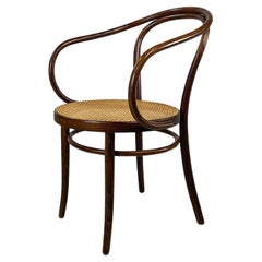 Sedia Thonet in legno e paglia di Vienna, italiana di metà secolo, 1960s