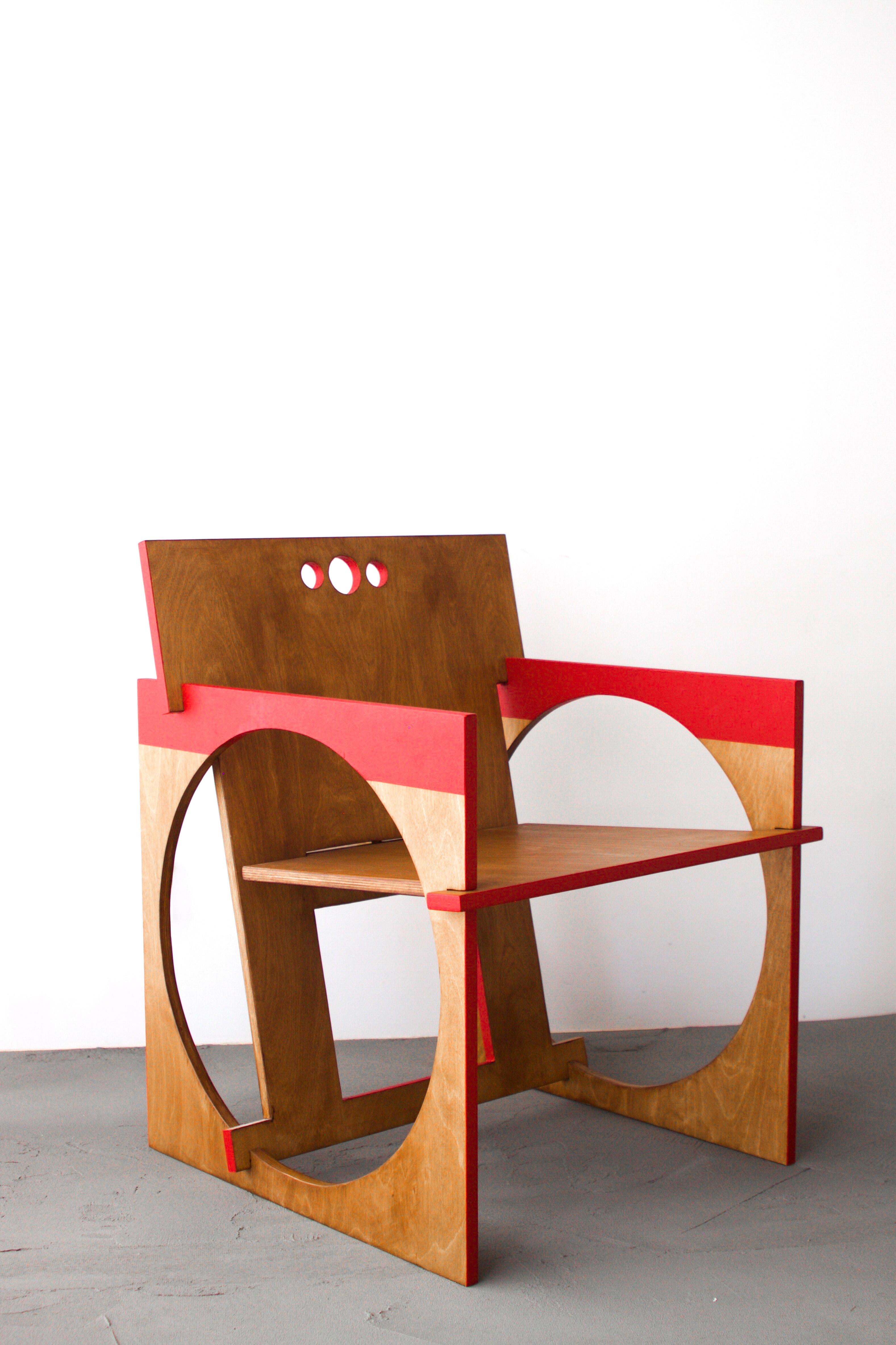 Contemporary Sedia Tonda Armchair by Edoardo Lietti Studio For Sale