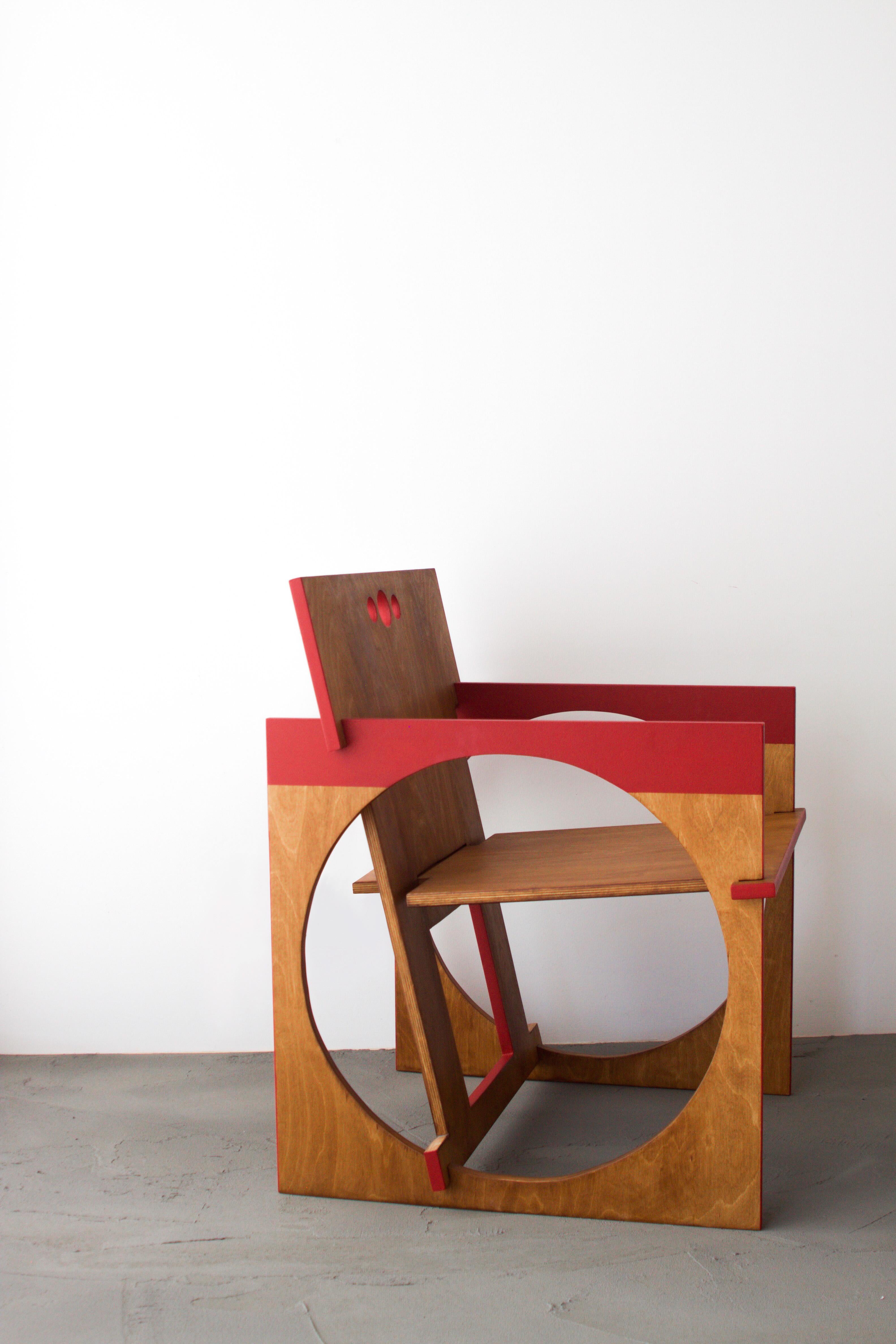 Birch Sedia Tonda Armchair by Edoardo Lietti Studio For Sale