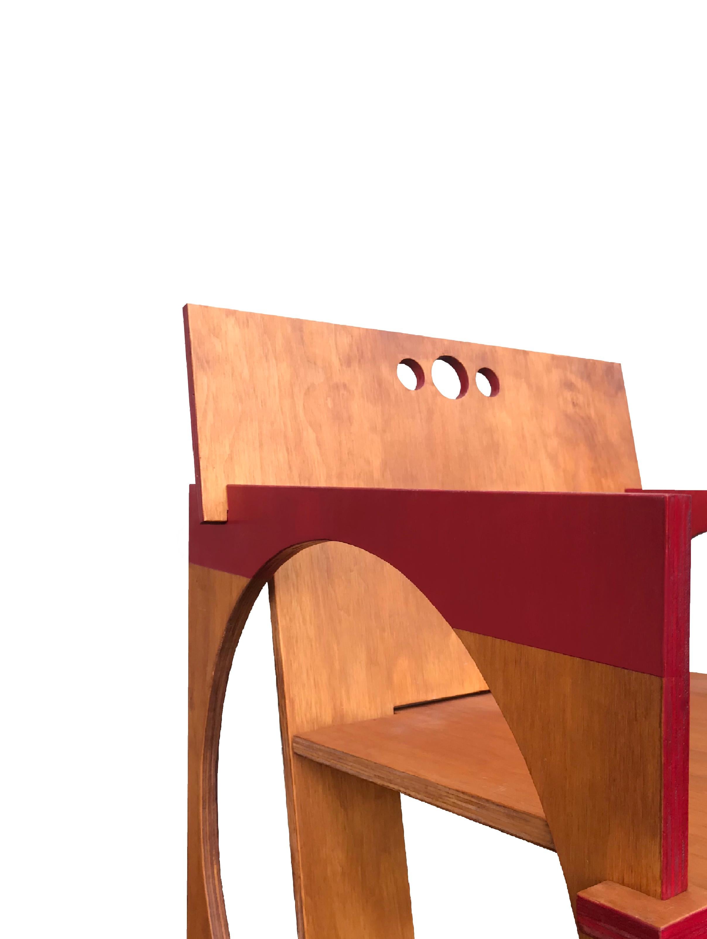 Modern Sedia Tonda Red Chair by Edoardo Lietti