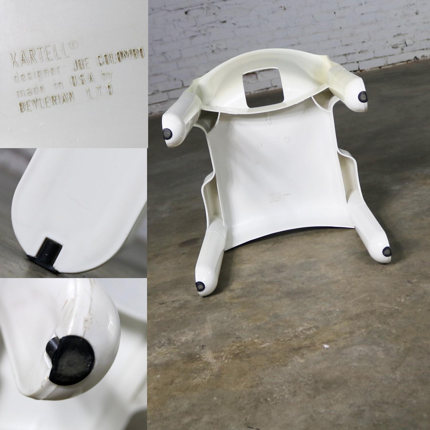 20th Century Sedia Universale 4867 Plastic Chair by Joe Columbo for Kartell in White