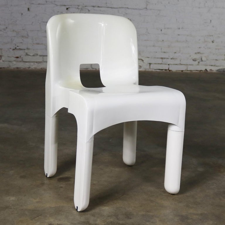 Sedia Universale 4867 Plastic Chair by Joe Columbo for Kartell in White