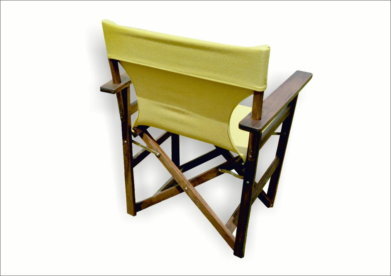 Dieser wunderschöne Vintage-DIRECTOR'S CHAIR stammt aus dem Jahr 1940. 
Er ist aus Holz und Stoff gefertigt und kann mit Hilfe von Metallgelenken gefaltet werden.
In gutem Zustand gekauft, wurde er restauriert; die neue Sitzfläche und Rückenlehne