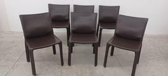 412 Cab Mario Bellini chaises Cassina marron foncé